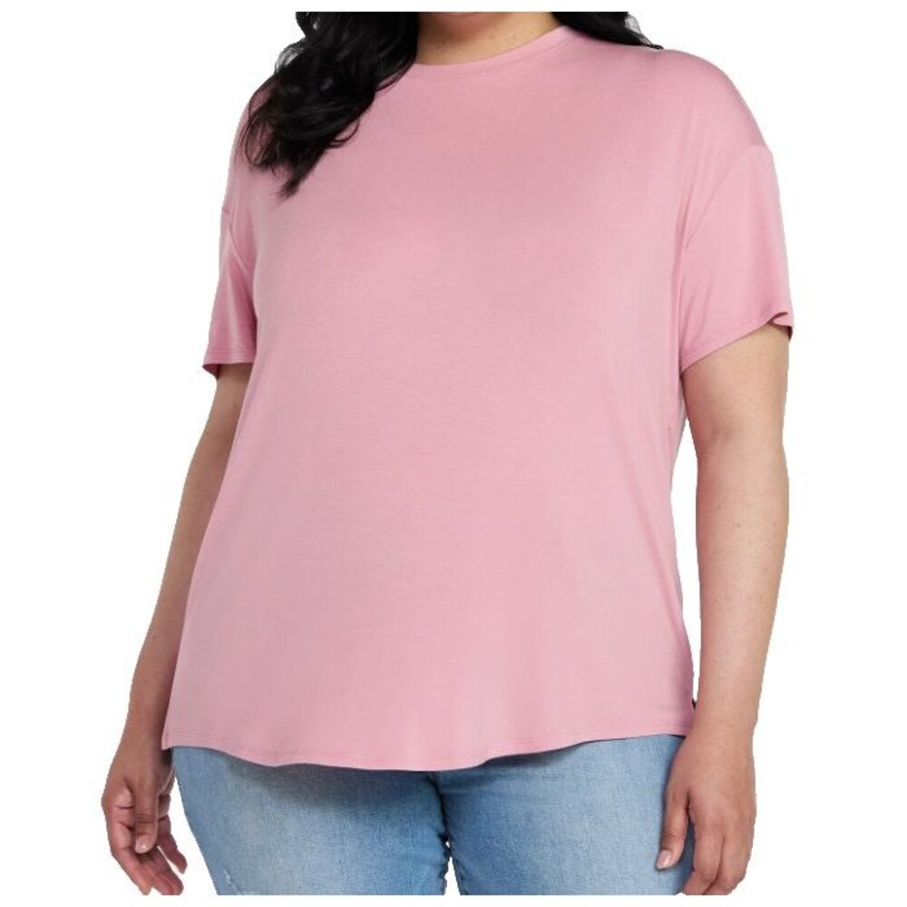 Time & Tru Women's 3XL (22) Rose Herb Pink Tunic Tee Shirt Soft Stretchy Comfort